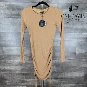 Mittoshop Long Sleeve Ribbed Mini Dress Size S